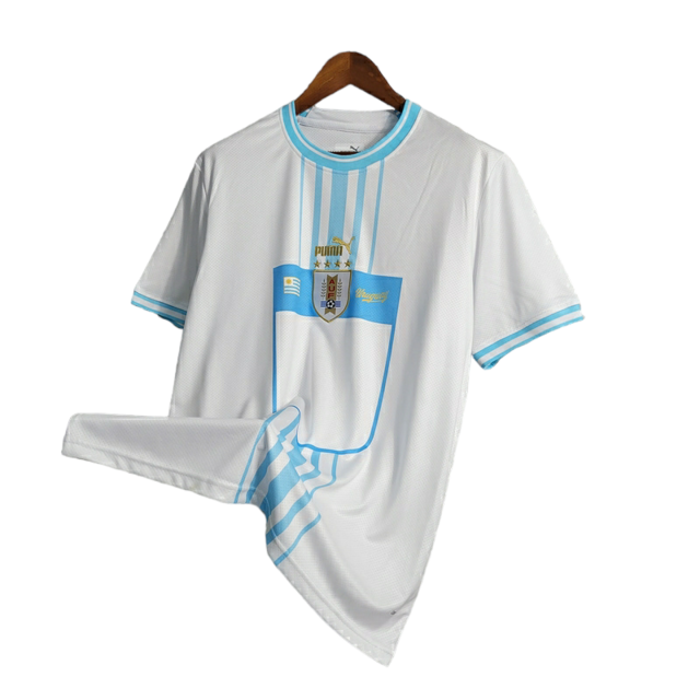 Camisa Seleção Uruguay II 22/23 - Torcedor Puma Masculina - Azul com detalhes em branco