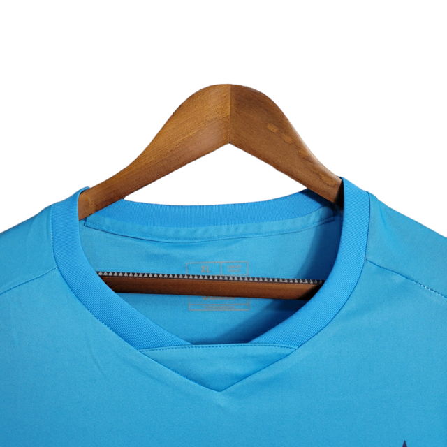 Camisa Seleção Argentina Treino 23/24 - Torcedor Adidas Masculina - Azul com detalhes em branco e roxo