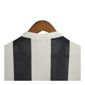 Camisa Retrô Newcastle 1997/1999 manga longa - Masculina Adidas - Branca com listras pretas e detalhes em azul