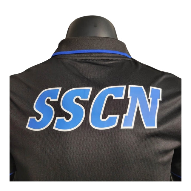 Camisa Napoli Treino 23/24 polo - Jogador EA7 Masculina - Preta