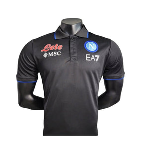 Camisa Napoli Treino 23/24 polo - Jogador EA7 Masculina - Preta