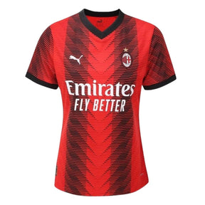 Camisa AC Milan I 23/24 - Torcedor Puma Feminina - Vermelha e preta