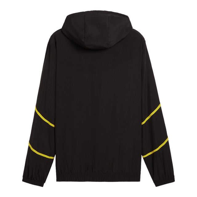Jaqueta Corta-Vento Borussia Dortmund 24/25 - Masculina Puma - Preta com detalhes em amarelo