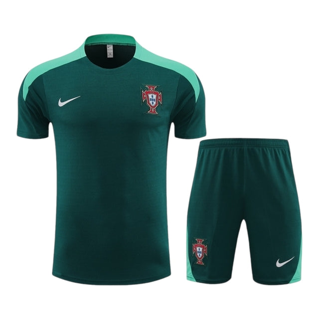 Kit Treino adulto - Camisa e Shorts - Seleção Portugal Nike 24/25 - Verde