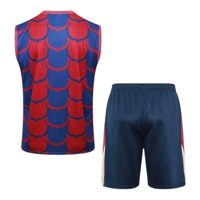 Kit Treino adulto - Camisa e Shorts - Barcelona Nike Edição especial 24/25 - Azul e vermelho