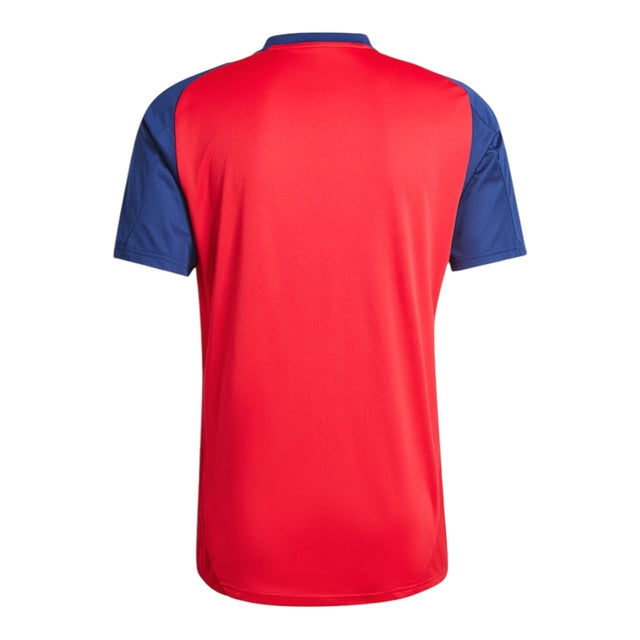 Camisa Seleção da Espanha Treino 24/25 - Torcedor Adidas Masculina - Vermelha com detalhes em azul