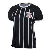 Camisa Corinthians II 23/24 - Torcedor Nike Feminina - Preta com listras brancas