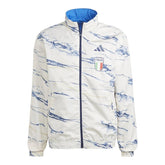 Jaqueta Corta-Vento Seleção Itália 24/25 - Masculina Adidas - Branca com detalhes em azul