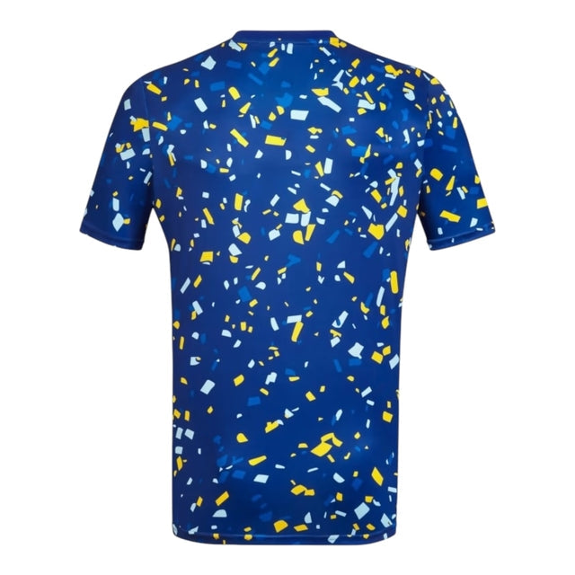 Camisa Boca Juniors Pré-jogo 24/25 - Torcedor Adidas Masculina - Azul com detalhes em amarelo e branco