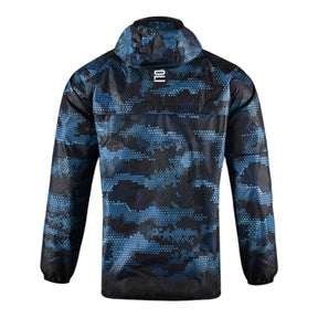 Jaqueta Corta-Vento Napoli Treino 24/25 - Masculina EA7 - Preta com detalhes em azul
