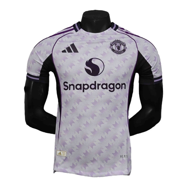 Camisa Manchester United II 25/26 - Jogador Adidas Masculina - Branca com detalhes em roxo