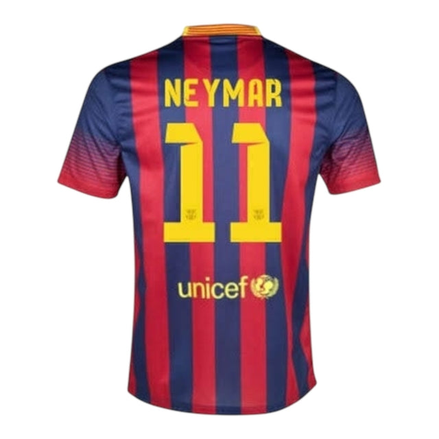 Camisa Retrô Barcelona I 2013/14 - Masculina Nike - Azul e vermelha com detalhes em amarelo