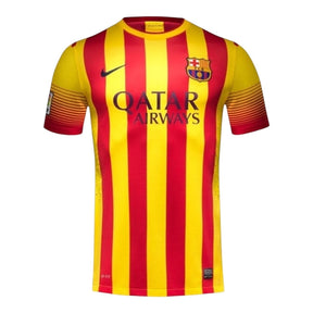 Camisa Retrô Barcelona II 2013/14 - Masculina Nike - Amarela com listras em vermelho
