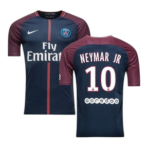 Camisa Retrô Paris Saint-Germain I 2017/18 - Masculina Nike - Azul com detalhes em roxo