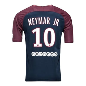 Camisa Retrô Paris Saint-Germain I 2017/18 - Masculina Nike - Azul com detalhes em roxo