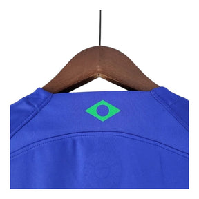 Camisa Retrô Seleção Brasileira II 2022/23 - Masculina Nike - Azul com detalhes em verde
