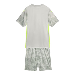Kit Infantil Palmeiras Goleiro III 25/26 - Puma - Cinza com detalhes em verde neon