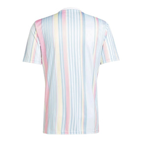 Camisa Juventus Pré-jogo 25/26 - Torcedor Adidas Masculina - Branca com detalhes em rosa e azul