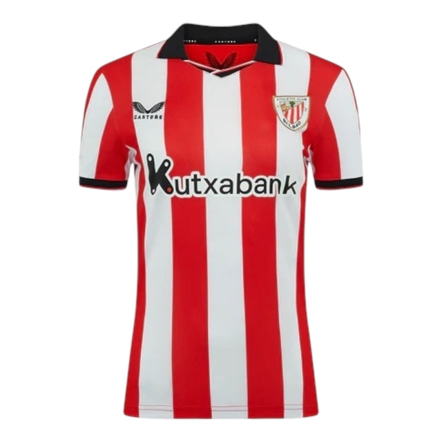 Camisa Athletic Bilbao I 25/26 - Torcedor Castore Feminina - Branca e vermelha