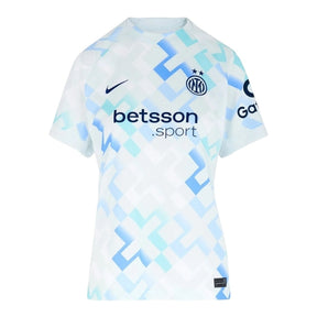 Camisa Inter de Milão II 25/26 - Torcedor Nike Feminina - Branca com detalhes em azul e verde