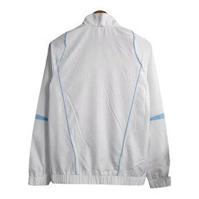 Jaqueta Corta-Vento Real Madrid 23/24 - Masculina Adidas - Branca com detalhes em azul
