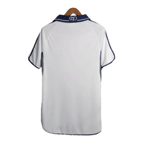 Camisa Retrô Real Madrid I 00/01 - Masculina Adidas - Branca com detalhes em azul