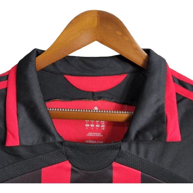 Camisa Retrô AC Milan I 2006/2007 manga longa - Masculina Adidas - Preta e vermelha