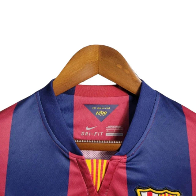 Camisa Retrô Barcelona I 2014/2015 manga longa - Nike Masculina - Azul e vermelha