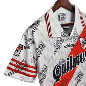 Camisa Retrô River Plate I 1995/1996 - Adidas Masculina - Branca com detalhes em vermelho e preto
