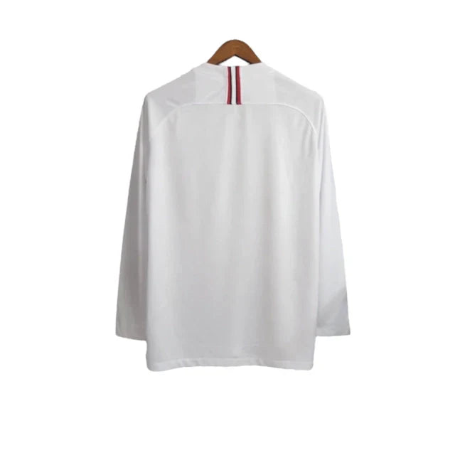 Camisa Retrô Paris Saint German Edição Champions League 2018/2019 manga longa - Masculina Jordan - Branca com detalhes em branco e vermelho e preto