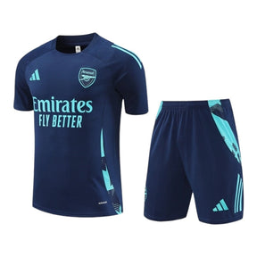 Kit Treino adulto - Camisa e Shorts - Arsenal Adidas 24/25 - Azul com detalhes em verde