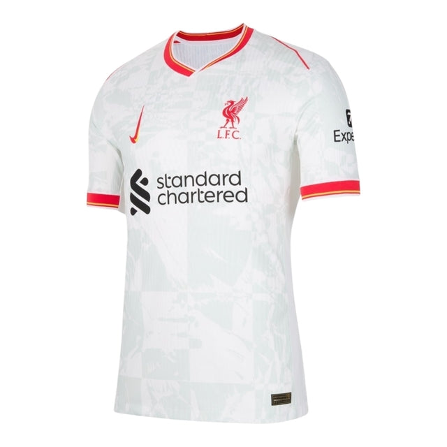 Camisa Liverpool III 24/25 - Torcedor Nike Masculina - Branca com detalhes em vermelho e cinza
