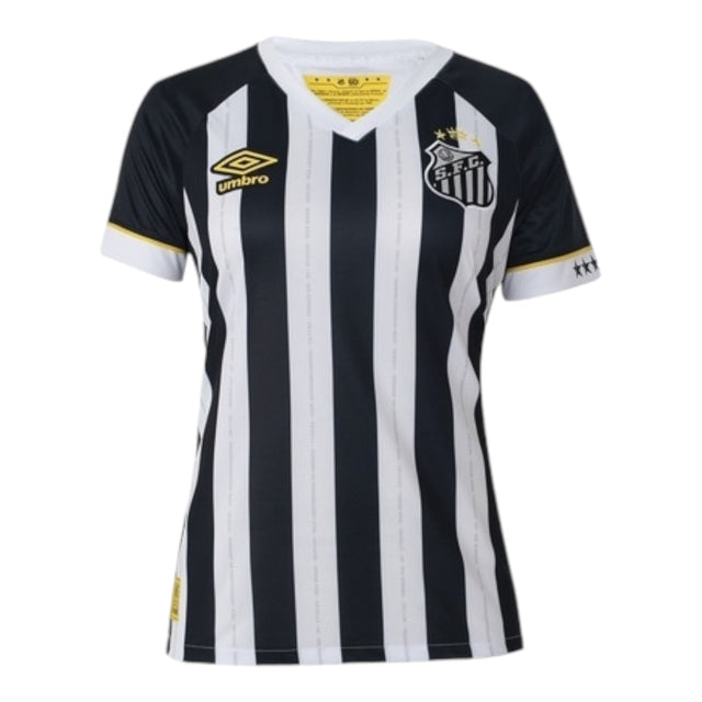 Camisa Santos II 23/24 - Torcedor Umbro Feminina - Preta e branca
