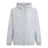 Jaqueta Corta-Vento AC Milan III 24/25 - Masculina Puma - Cinza com detalhes em rosa