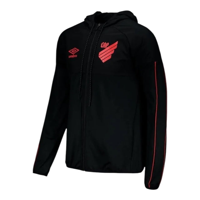 Jaqueta Corta-Vento Athletico Paranaense Treino 24/25 - Masculino Umbro - Preta com detalhes em vermelho