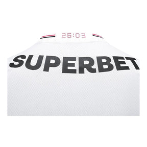 Camisa São Paulo I 25/26 - Torcedor New Balance Masculina - Branca com detalhes em vermelho e preto