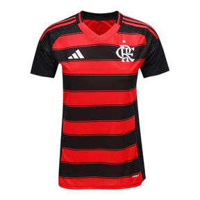 Camisa Flamengo I 25/26 - Adidas Feminina - Preta e vermelha