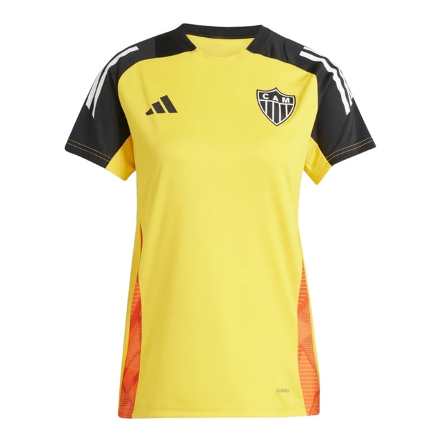 Camisa Atlético Mineiro Treino 25/26 - Torcedor Adidas Feminina - Amarela com detalhes em preto