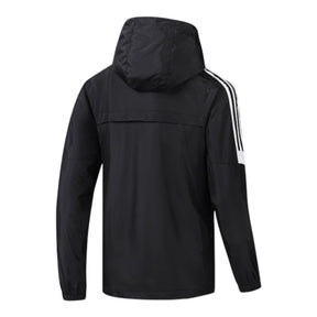 Jaqueta Corta-Vento Roma 24/25 - Masculina Adidas - Preta com detalhes em branco