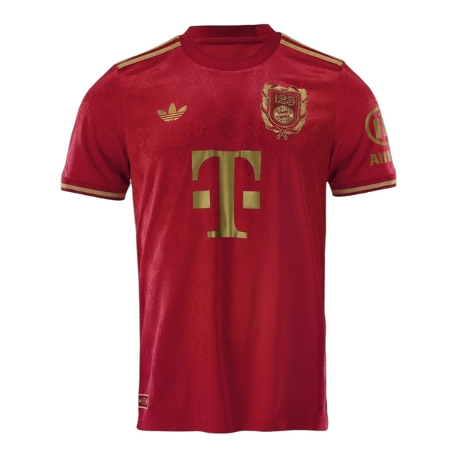 Camisa Bayern de Munique Edição especial Aniversário 125 anos 25/26 - Torcedor Adidas Masculina - Vinho com detalhes em dourado