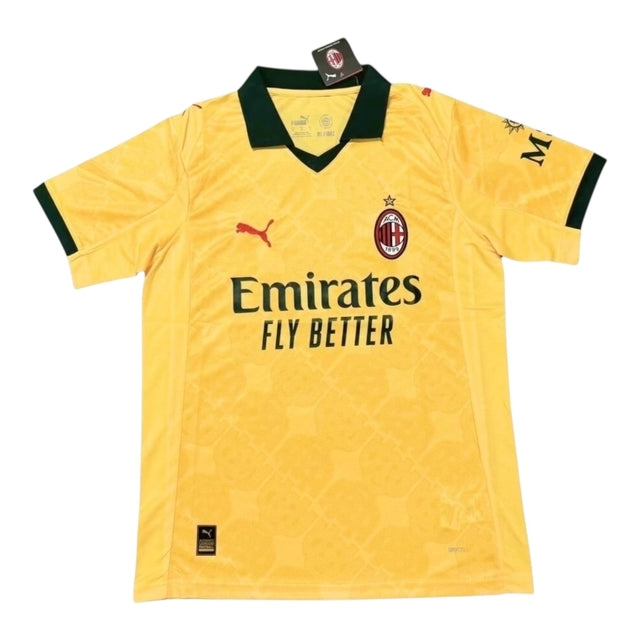 Camisa AC Milan III 25/26 - Torcedor Puma Masculina - Amarela com detalhes em verde