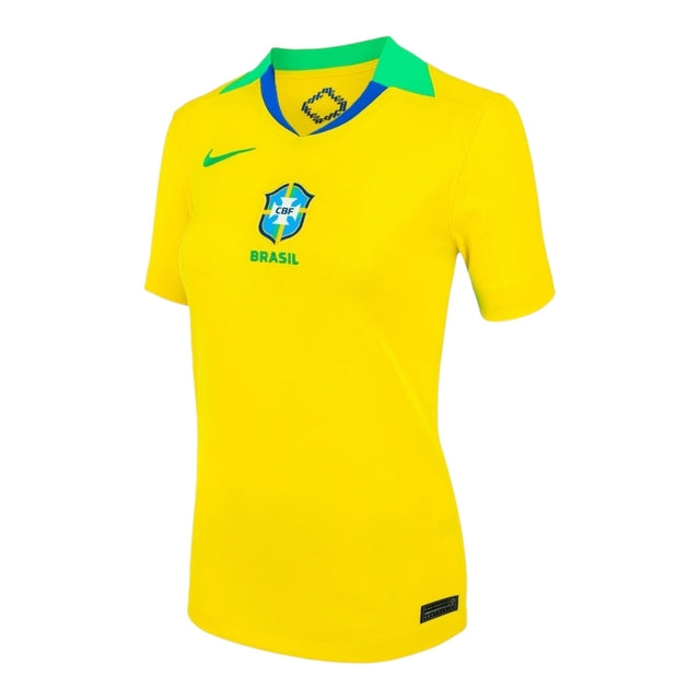 Camisa Seleção Brasileira I 25/26 - Torcedor Nike Feminina - Amarela com detalhes em verde