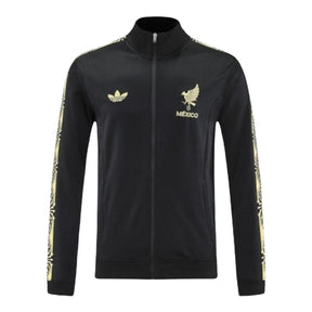 Jaqueta Corta-Vento Seleção México I 25/26 - Masculina Adidas - Preta com detalhes em dourado