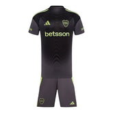 Kit Infantil Boca Juniors Goleiro 25/26 - Adidas - Preto com detalhes em cinza e verde