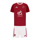 Kit Infantil Al-Ahly I 25/26 - Adidas - Vermelho e branco