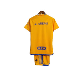 Kit Infantil Tigres I 23/24 - Adidas - Amarelo com detalhes em azul