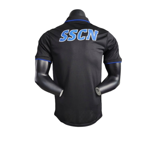 Camisa Napoli Treino 23/24 polo - Jogador EA7 Masculina - Preta