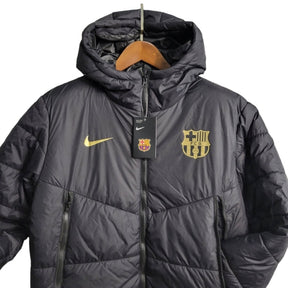 Jaqueta Corta-Vento Barcelona 23/24 - Preta com detalhes em dourado