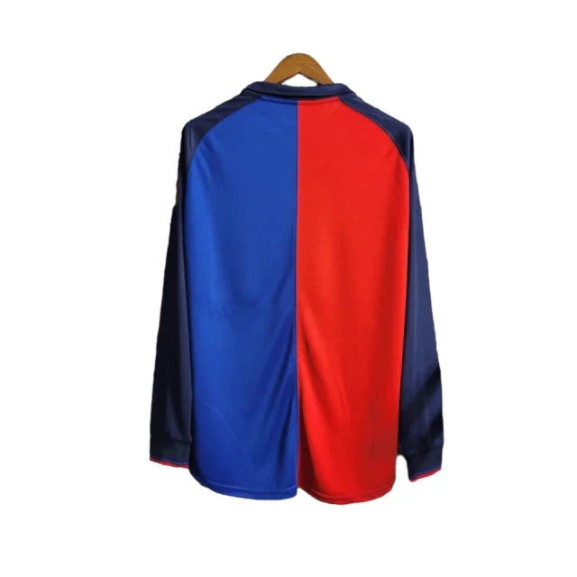 Camisa Retrô Edição Centenário Barcelona 98/99 manga longa - Masculina Nike - Azul e vermelha
