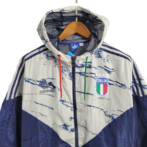 Jaqueta Corta-Vento Seleção da Itália 23/24 - Masculina Adidas - Branca e azul